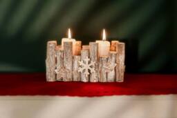 Marco Paul Christmas Tealight Candle Holder - Snowflake in Brown - thumbnail 6