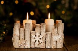 Marco Paul Christmas Tealight Candle Holder - Snowflake in Brown - thumbnail 3