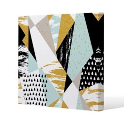 Benjamin Tate Design Geometric Shapes & Brush Strokes Slim Style Canvas Print 30x30cm in Natural - Size: 30x30 cm - thumbnail 1