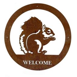Poppyforge Squirrel Small Wall Art, with Text - Steel - W29.5 x H29.5 cm - BM/RtR in Brown - thumbnail 2