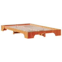 Berkfield Home Modern Bed Frame Wax brown Wood 120 x 200 cm Brown Bed Frame - thumbnail 7