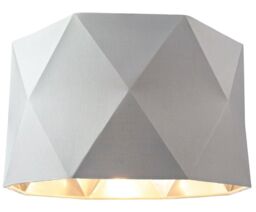 Happy Homewares Cotton Fabric Geometric Shade with Inner Brushed Metal Effect Lining in Grey - Size: 12 inches - thumbnail 3