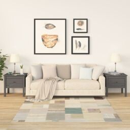 Berkfield Home Side Tables 2 pcs Grey 50x50x49 cm Solid Wood Pine - Size: 50 x 50 x 49 cm