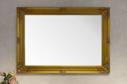 Downton Interiors Large Antique Gold Wood Frame Wall Mirror 90cm x 65cm - thumbnail 2