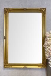 Downton Interiors Large Antique Gold Wood Frame Wall Mirror 90cm x 65cm - thumbnail 3