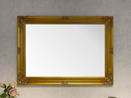 Downton Interiors Large Antique Gold Wood Frame Wall Mirror 90cm x 65cm - thumbnail 1
