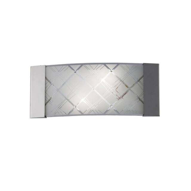 Netlighting Aries Flush Wall Lamp 2 Light Polished Chrome Glass in Grey - image 1