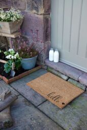 Artsy Mats Hello Scribble Heart Doormat in Beige - Size: 40 cm x 60 cm - thumbnail 1