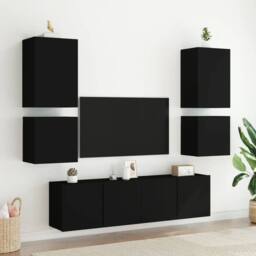 Berkfield Home TV Wall Cabinets 2 pcs Black 40.5x30x40 cm Engineered Wood - thumbnail 4