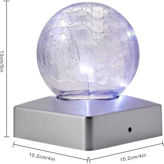 FLAVORA 2 Pack Multicolor Solar Crackle Ball Fence Post LED Lights in Clear - Size: 100 cm - image 1