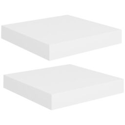 Berkfield Home Floating Wall Shelves 2 pcs White 23x23.5x3.8 cm MDF - thumbnail 2