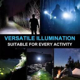 NESTLUNE 2Pcs Super Bright Flashlight 99000000LM LED in Black - thumbnail 5
