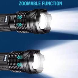NESTLUNE 2Pcs Super Bright Flashlight 99000000LM LED in Black - thumbnail 4