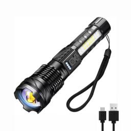 NESTLUNE 2Pcs Super Bright Flashlight 99000000LM LED in Black - thumbnail 3
