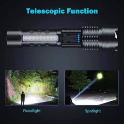 NESTLUNE 2Pcs Super Bright Flashlight 99000000LM LED in Black - thumbnail 6