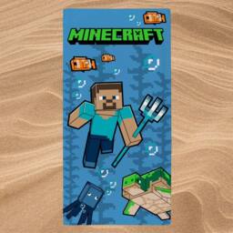 Minecraft Trident Beach Towel in Blue - thumbnail 3