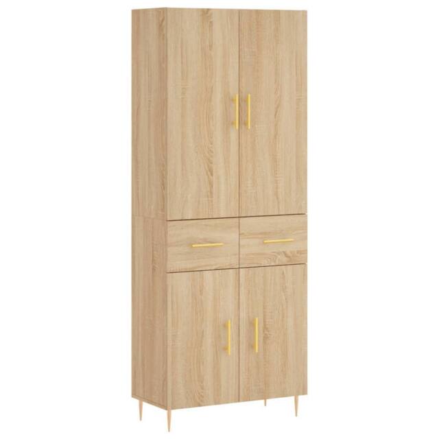 Berkfield Home Highboard Sonoma Oak 69.5x34x180 cm Engineered Wood in Brown - image 1