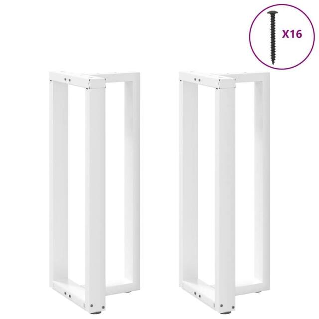 Berkfield Home Modern Bar Table Legs T-Shaped¬†2 pcs White 40x35x(100-101) cm Steel - image 1
