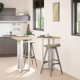 Berkfield Home Modern Bar Table Legs T-Shaped¬†2 pcs White 40x35x(100-101) cm Steel - thumbnail 3