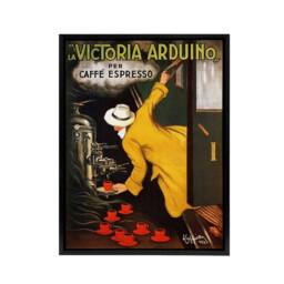 "Artery8 Cappiello Coffee Victoria Arduino French Ad Framed Canvas Wall Art Print in Yellow - Size: W12"" x H16""" - thumbnail 1