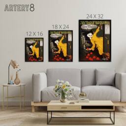 "Artery8 Cappiello Coffee Victoria Arduino French Ad Framed Canvas Wall Art Print in Yellow - Size: W12"" x H16""" - thumbnail 4
