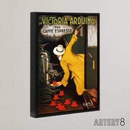 "Artery8 Cappiello Coffee Victoria Arduino French Ad Framed Canvas Wall Art Print in Yellow - Size: W12"" x H16""" - thumbnail 2