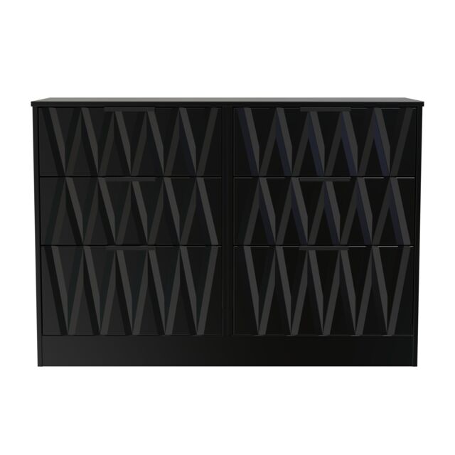 Ready Assembled 2 U Washington 6 Drawer Wide Chest (Ready Assembled) in True Black - image 1