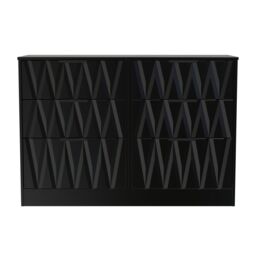 Ready Assembled 2 U Washington 6 Drawer Wide Chest (Ready Assembled) in True Black - thumbnail 1