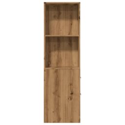 Berkfield Home Narrow Bathroom Cupboard with Wheels Artisian Oak Engineered Wood in Brown - thumbnail 4