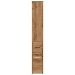 Berkfield Home Narrow Bathroom Cupboard with Wheels Artisian Oak Engineered Wood in Brown - thumbnail 5