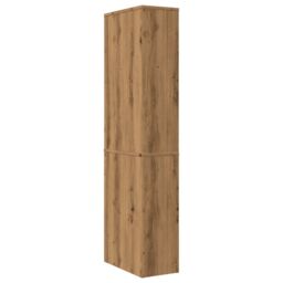 Berkfield Home Narrow Bathroom Cupboard with Wheels Artisian Oak Engineered Wood in Brown - thumbnail 6