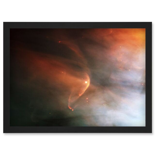 Artery8 Wall Art Print Hubble Space Astronomy Bow Shock Near Young Star LL Ori In Orion's Great Nebula Solar Wind & Streams Of Gas Creating Crescent - image 1