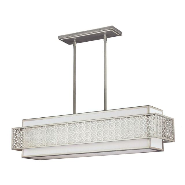 Loops 5 Bulb Chandelier Hanging Pendant LIght Sunrise Silver LED E27 60W Bulb in Metallics