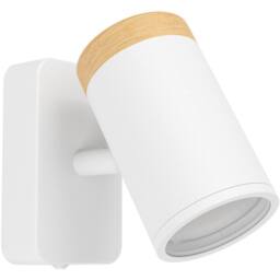 Loops LED Ceiling Spotlight in White & Brown - Elegant Bathroom Lighting - thumbnail 1