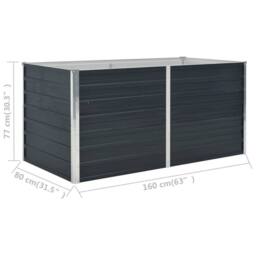 Berkfield Home Raised Garden Bed Anthracite 160x80x77 cm Galvanised Steel in Charcoal - Size: 160 x 80 x 77 cm - thumbnail 7