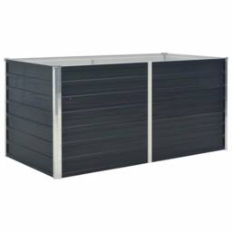 Berkfield Home Raised Garden Bed Anthracite 160x80x77 cm Galvanised Steel in Charcoal - Size: 160 x 80 x 77 cm - thumbnail 3