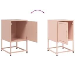 Berkfield Home Durable Bedside Cabinets 2 pcs Pink 36x39x60.5 cm Steel - thumbnail 9