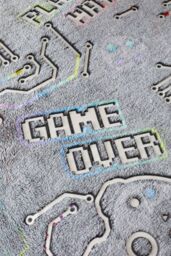 Catherine Lansfield 'Game Over' Glow in the Dark Fleece Duvet Cover Set in Black - Size: Single - thumbnail 5