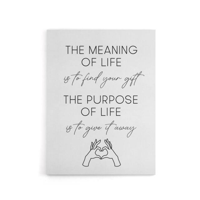 "Artery8 The Meaning & Purpose Of Life Sweet Sincere Canvas Wall Art Print in White - Size: W12"" x H16""" - image 1