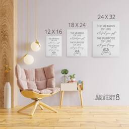 "Artery8 The Meaning & Purpose Of Life Sweet Sincere Canvas Wall Art Print in White - Size: W12"" x H16""" - thumbnail 4