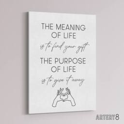 "Artery8 The Meaning & Purpose Of Life Sweet Sincere Canvas Wall Art Print in White - Size: W12"" x H16""" - thumbnail 2