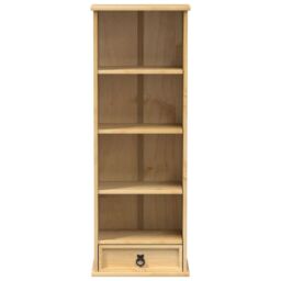 Berkfield Home CD Cabinet Corona 40x30x110 cm Solid Wood Pine in Brown - Size: 40 x 30 x 110 cm - thumbnail 4