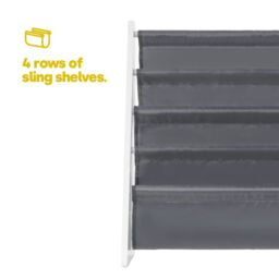 LIVIVO Natural Kids Bookshelf 4 Tier Sling Book Storage Rack in Grey - thumbnail 3