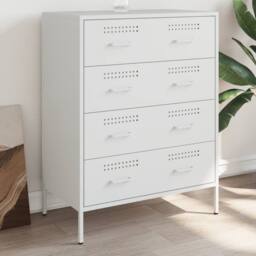 Berkfield Home Sideboard White 68x39x89 cm Steel - Size: 68 x 39 x 89 cm - thumbnail 2