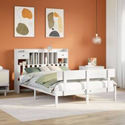 Berkfield Home Bookcase Bed without Mattress White 140x190 cm Solid Wood Pine - thumbnail 2