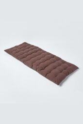 Homescapes Garden Bench Cushion Luxury 2 Seater Cotton Indoor Outdoor Pad, 108 x 42cm in Chocolate - Size: 108 x 42 cm