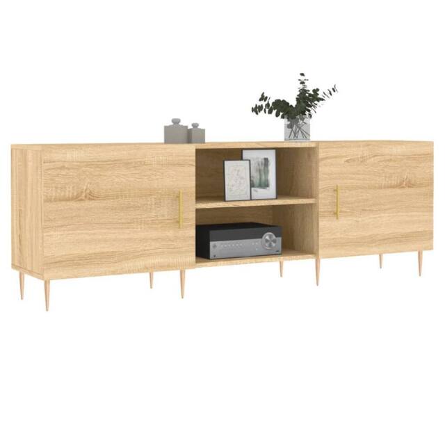 Berkfield Home TV Cabinet Sonoma Oak 150x30x50 cm Engineered Wood in Light Brown - Size: 150 x 30 x 50 cm - image 1