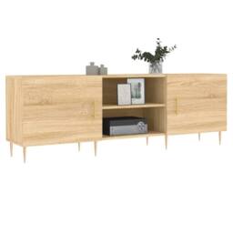 Berkfield Home TV Cabinet Sonoma Oak 150x30x50 cm Engineered Wood in Light Brown - Size: 150 x 30 x 50 cm - thumbnail 1