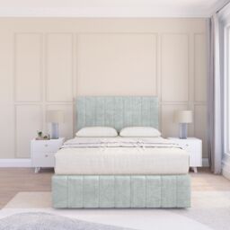 "Sloomy California Divan Bed Base Slate Naples 4 Drawers 12"" Footboard & 54"" Floor Standing Headboard in Silver - Size: Super King" - thumbnail 2