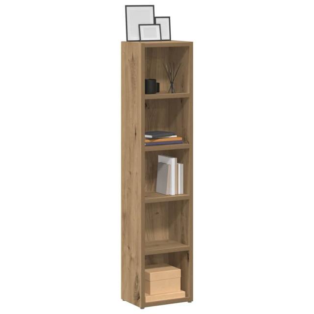 Berkfield Home Modern CD Cabinets 2 pcs Artisan Oak 21x16x93.5 cm Engineered Wood in Brown - image 1